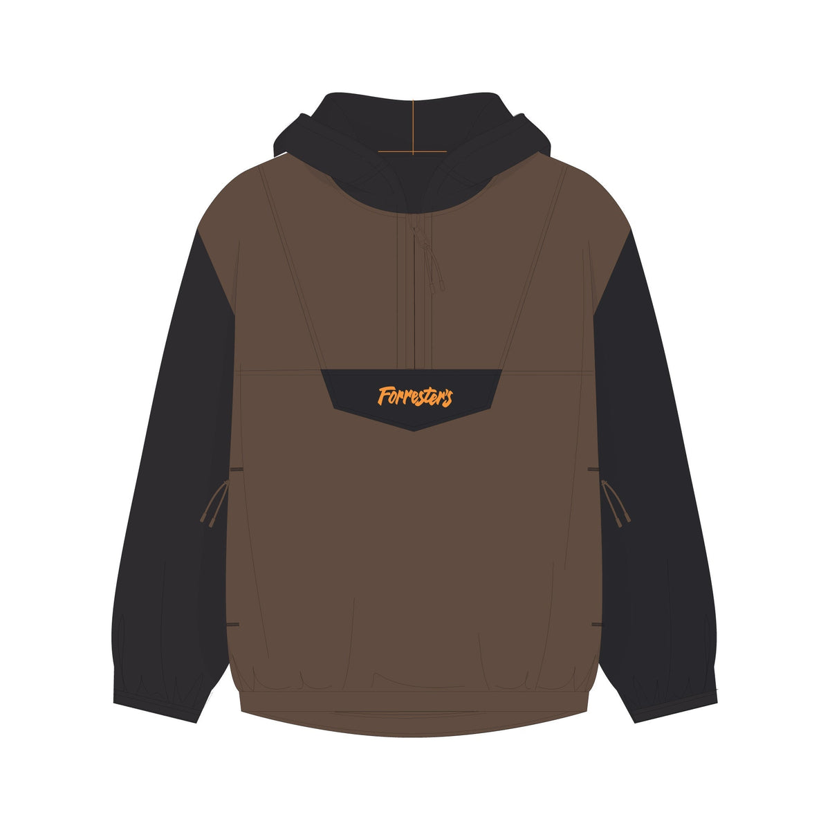 Packable Rain Jacket - Brown/Black