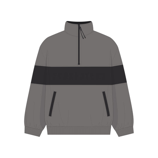 French Terry Quarter Zip - Brushed Nickel/Jet Black